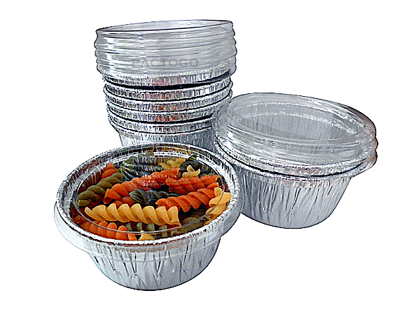 4 oz. Aluminum Foil Cup w/Clear Flat Lid 100 PK - Utility/Cupcake/Ramekin/Muffin