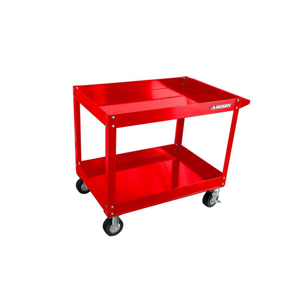 36 In. 2 Tier Cart, Gloss Red