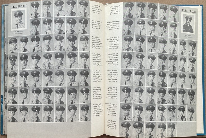 Parks Air Force Base 1955 Yearbook Dublin CA Flights 231 thru 238 Basic Training