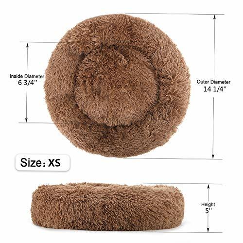 Self-Warming Waterproof Extra Small Brown Plush Cat & Dog Pet Bed
