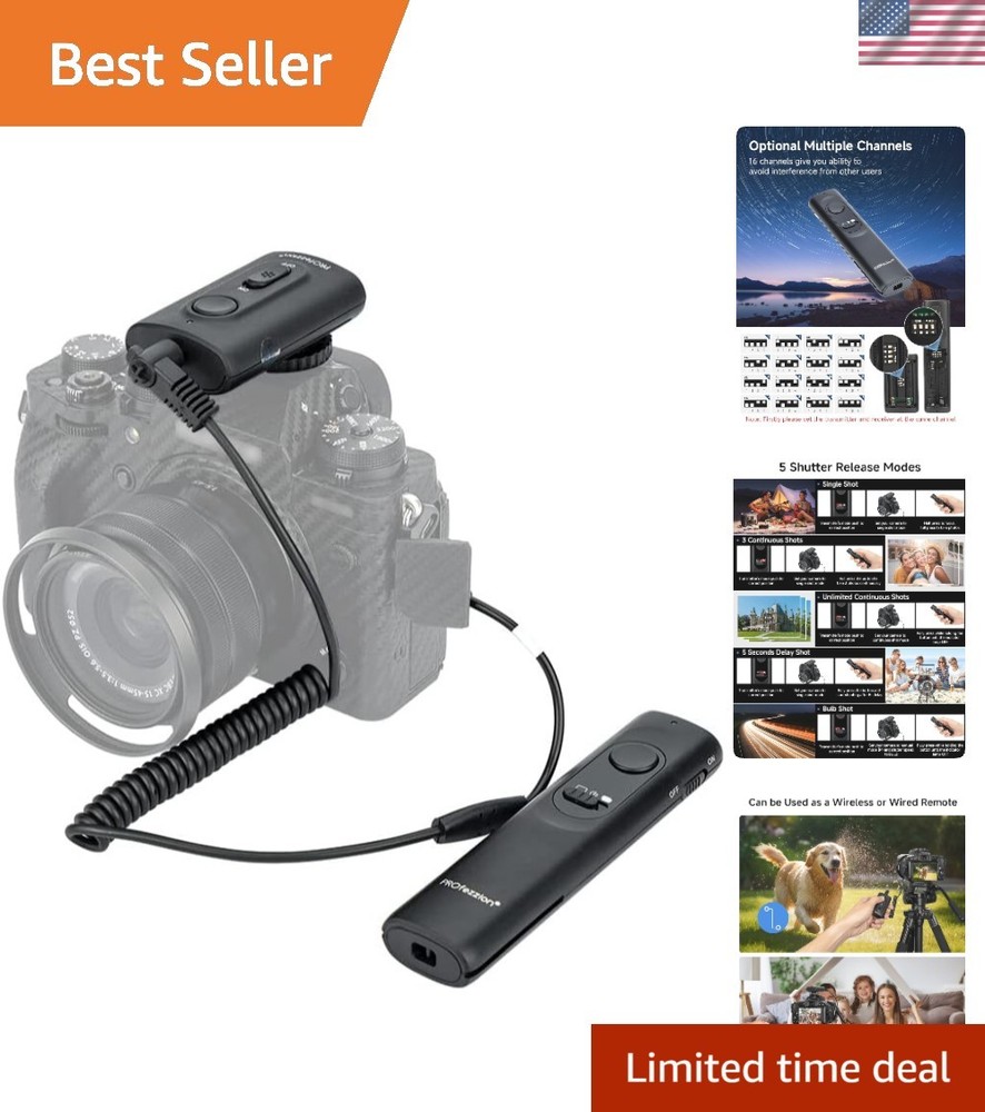 164' Wireless Shutter Release for Olympus OM-1 Mark II, E-M1X - Ergonomic Remote
