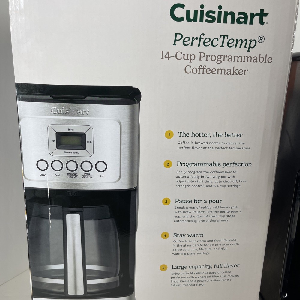 Cuisinart Coffee Maker PerfecTemp 14 Cup Programmable Brew Pause 3 Temp DCC3200