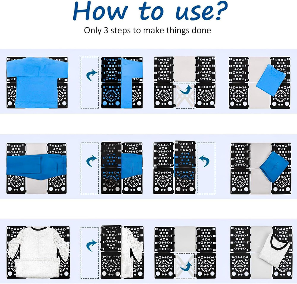 Version 3 Shirt Folding Board T Shirt Clothes Folder Durable Plastic Laundry Fol