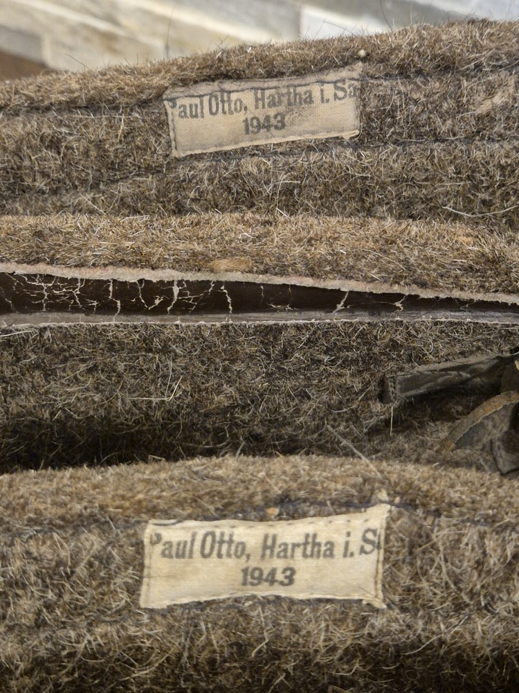 WW2 German Army Winter Sentry Boots, both maker label 1943 made, nice