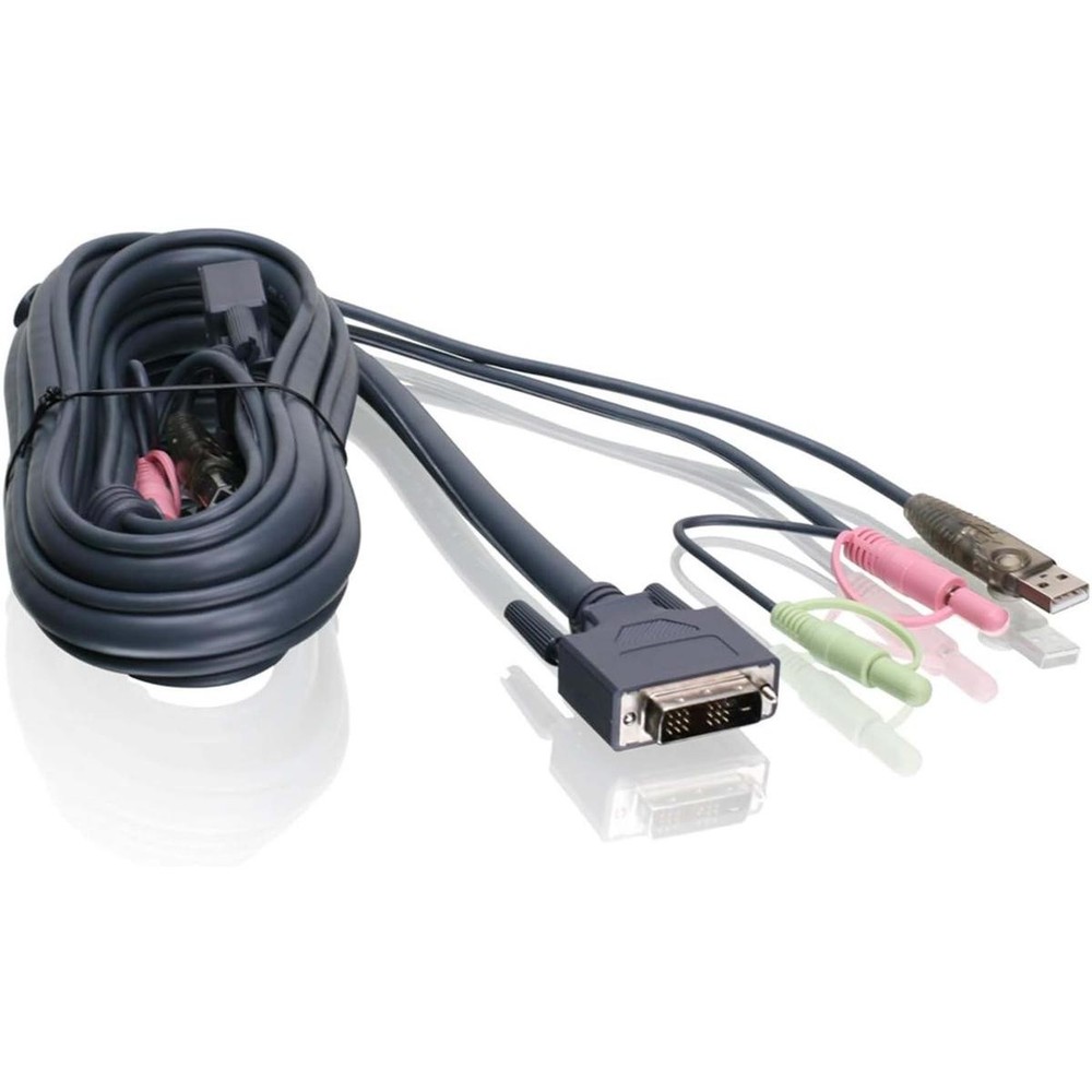 Audio Video Adapter Cable Kvm Dvi + Jack + USB Server Keyboard 2m 2 meters_