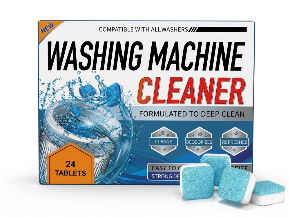 Washing Machine Cleaner Tablets for HE Front & Top Loaders, 24 Count