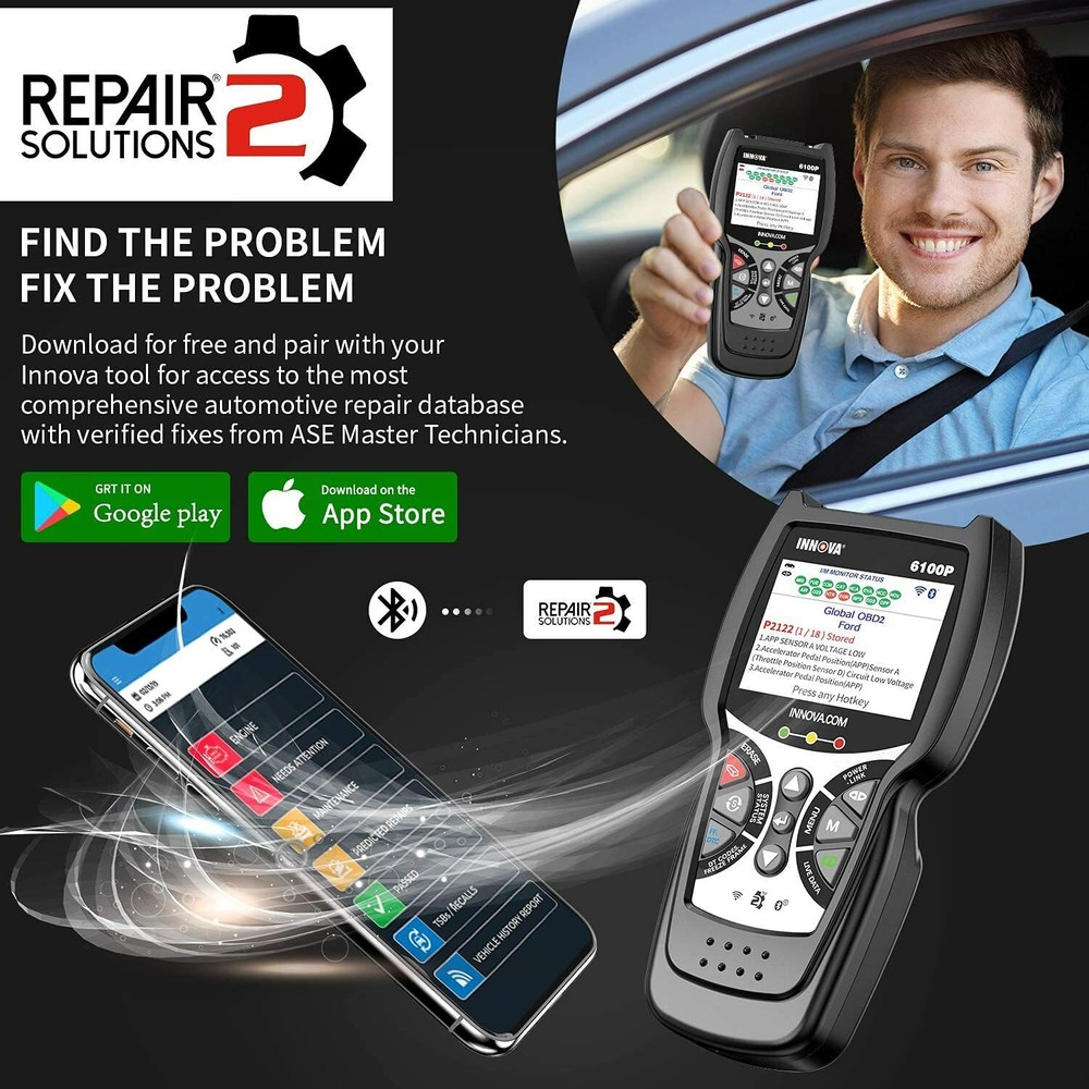 Innova 6100P Engine BMS Oil Reset Auto Diagnostic Tool OBD2 Scanner Code Reader