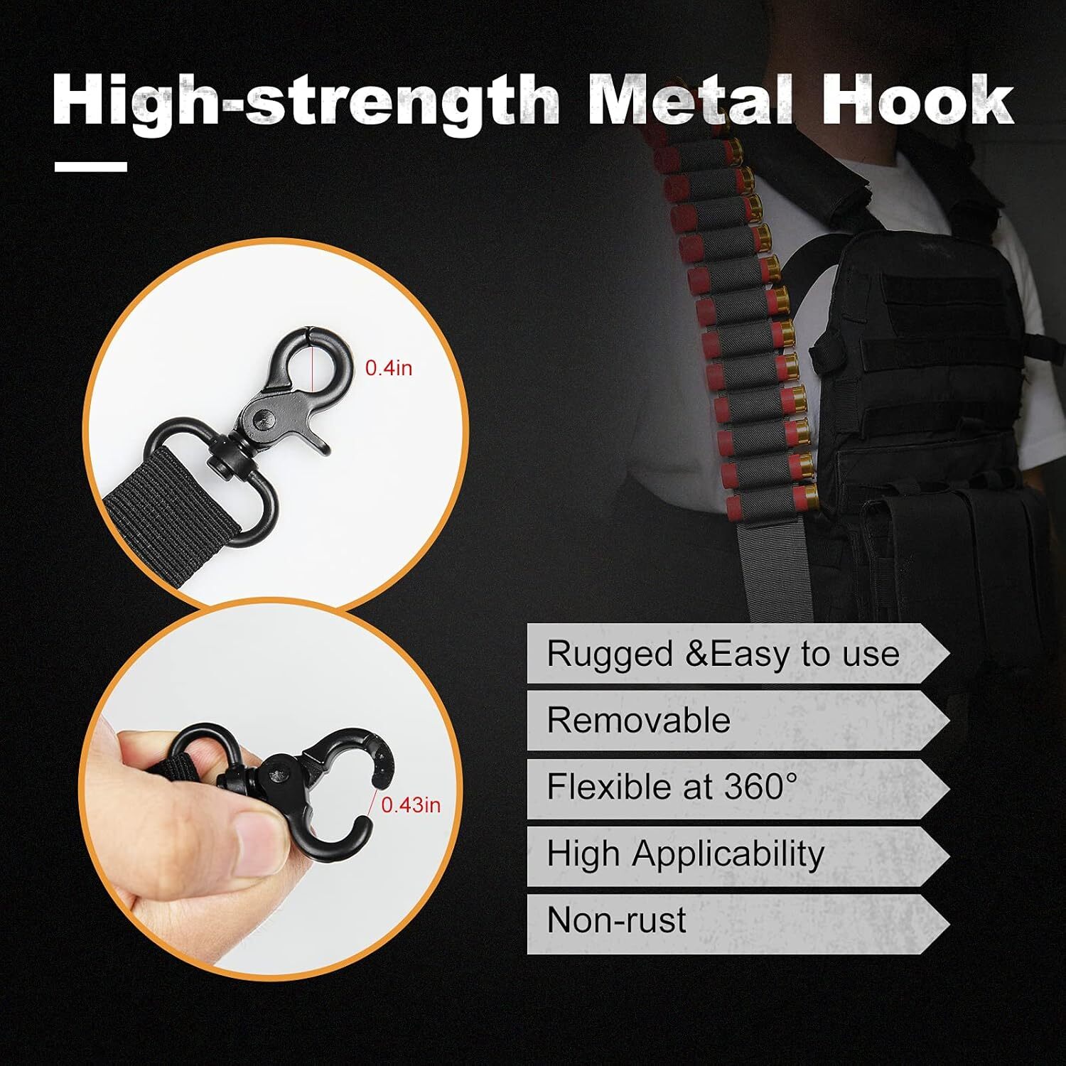 Tactical Shotgun Sling 15 Rounds 2 Point Gun Sling 12/20 Gauge Shell Ammo Pouch