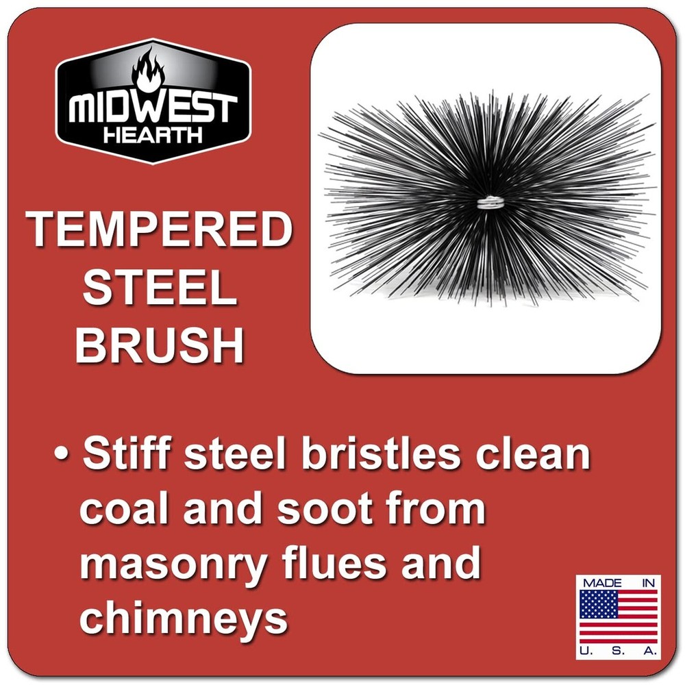 Midwest Hearth Rectangle Wire Chimney Cleaning Brush (7" x 11" Rectangle) Mad...