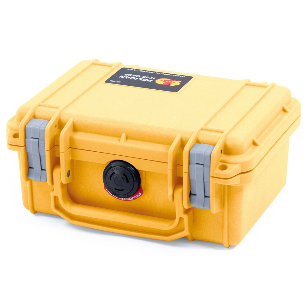 Yellow & Silver Pelican 1120 case. With Foam
