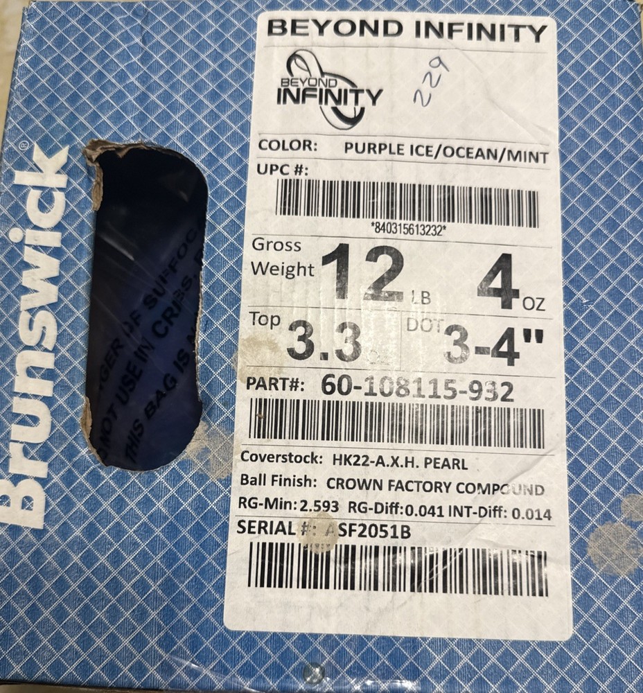 12lb Brunswick Beyond Infinity Bowling Ball NIB!
