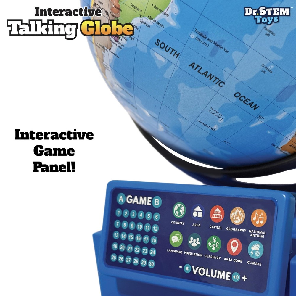 Interactive Talking Globe with Smart Pen, Game Panel, 300+ Geographic Quiz Qu...