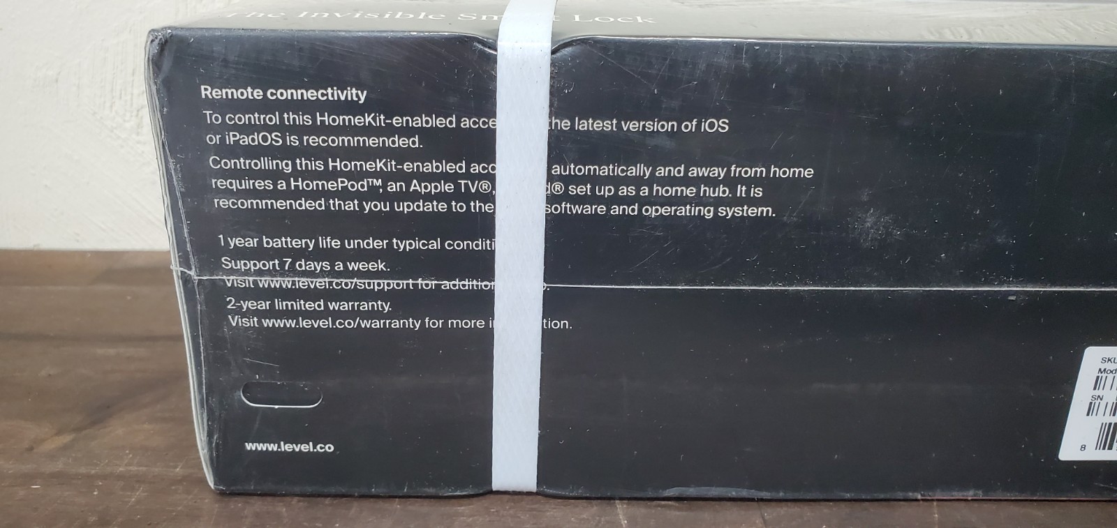 Level Lock Smart Lock Touch Edition Smart Deadbolt Keyless Entry, Black - SEALED