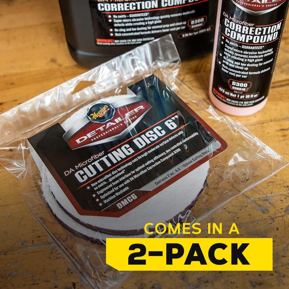 Meguiars DMC6 DA 6 Microfiber Cutting Disc 2 Pack