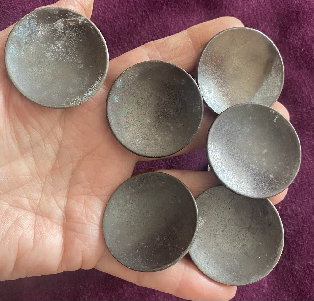 Vintage Mid Century Drawer Pulls knobs x 6 With Original Fixings