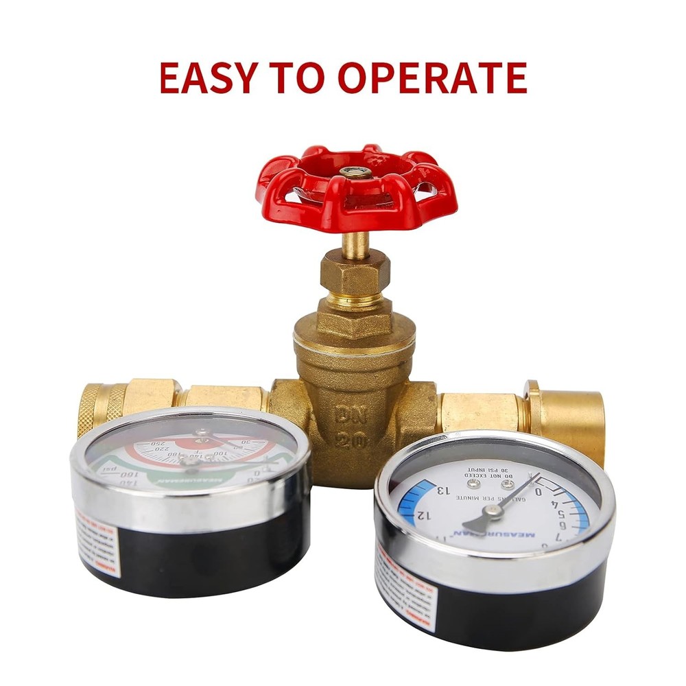 Accurate Water Flow, Pressure & Temperature Assembly - Brass Construction