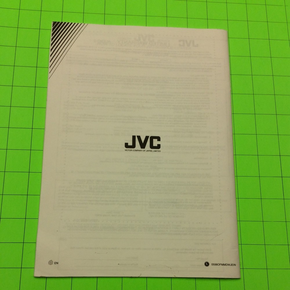 JVC RX-554VBK Receiver Stereo Amplifier Instruction Manual Book