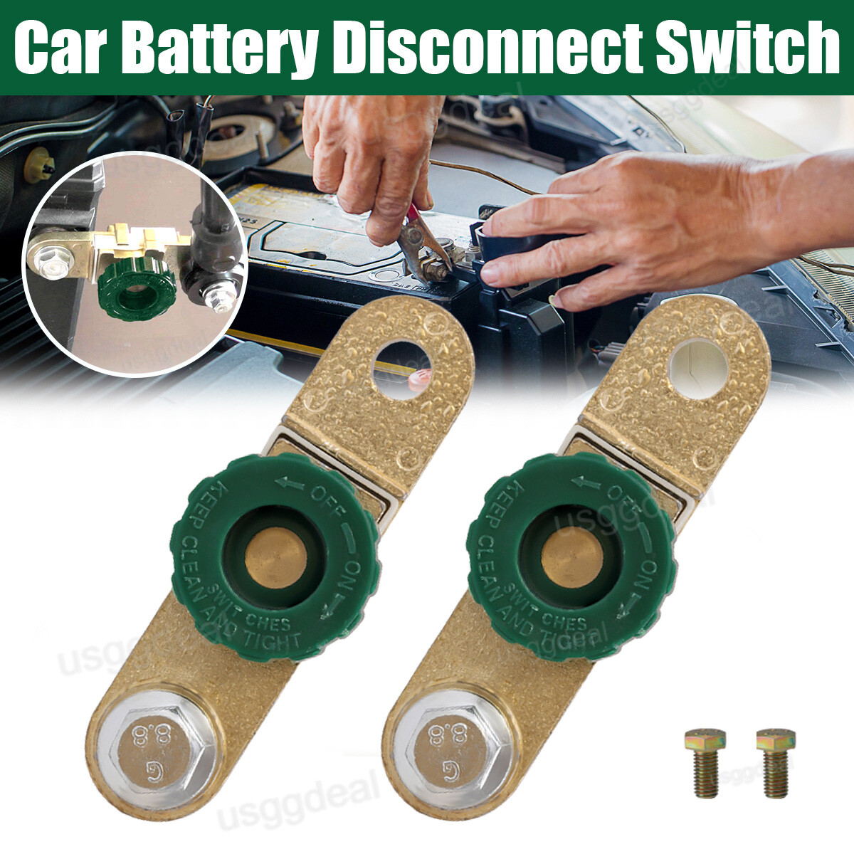 2Pcs Side Post Battery Disconnect Switch Battery Master Switch Isolator for Cut