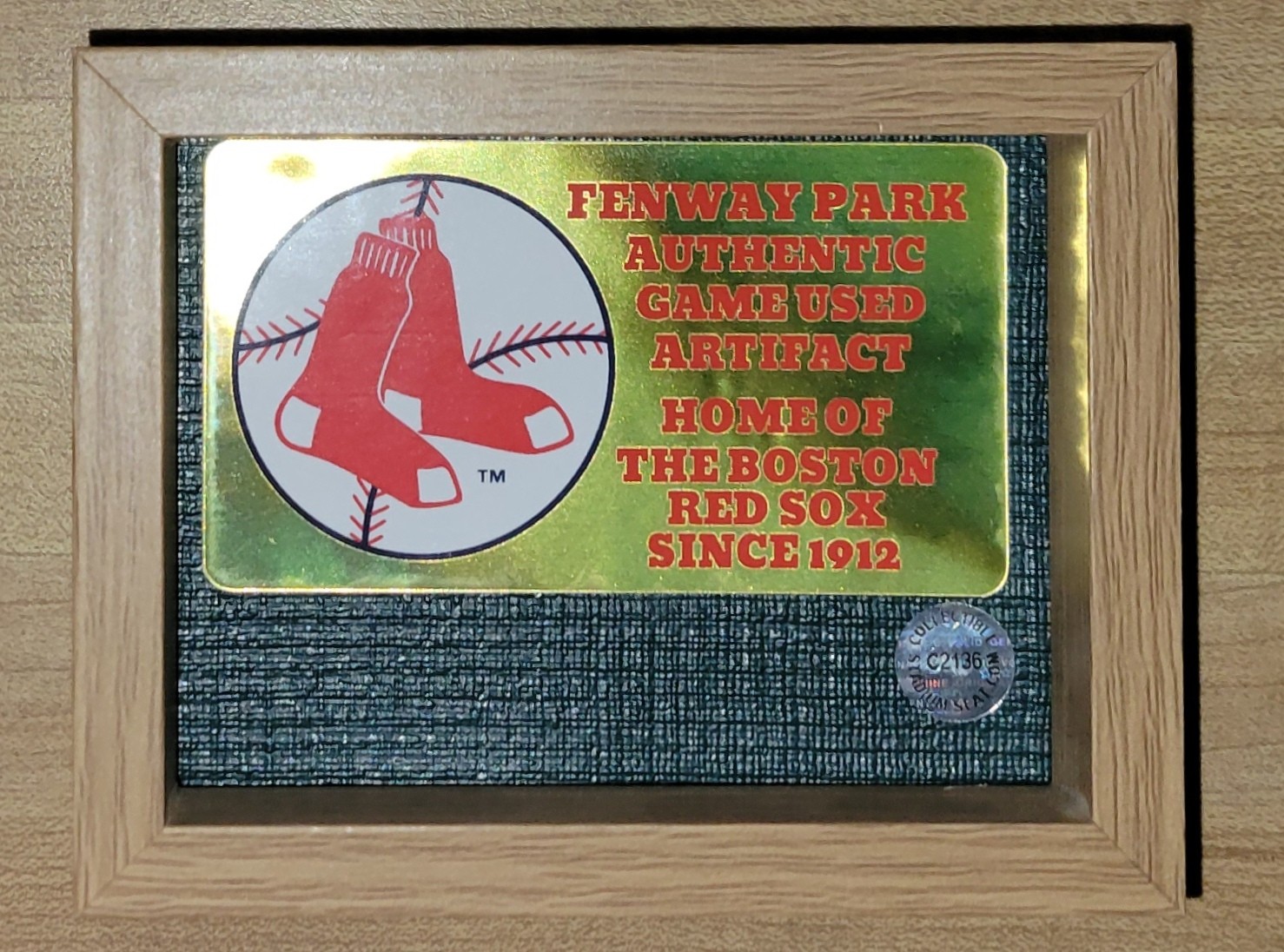 ⚾ FENWAY PARK USED WALL PAD DISPLAY Green Monster Boston Red Sox Ted Williams ⚾