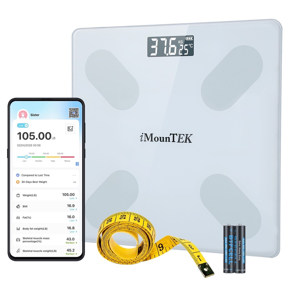 Smart Digital Scale for Body Weight BMI App Sync LCD Display 397lbs