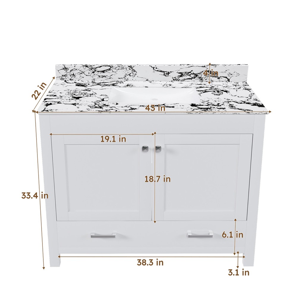 Modern 43"Bathroom Vanity