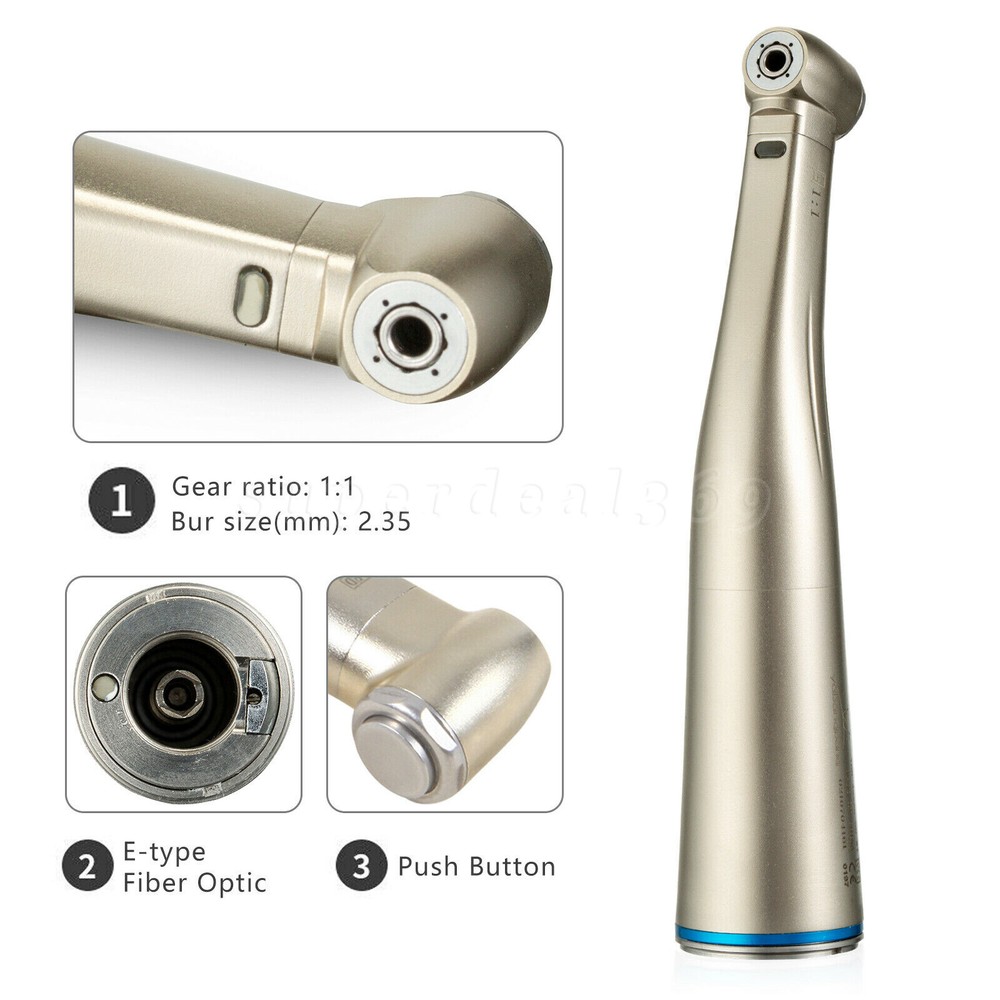 Dental LED Fiber Optic Push Button Contra Angle Handpiece Inner Push E-type YBB