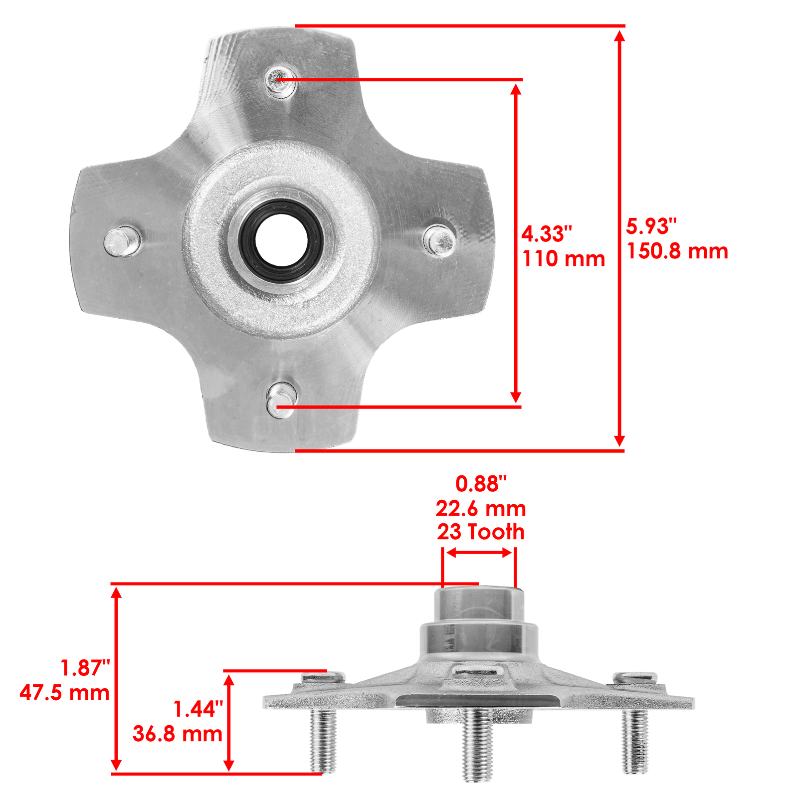 Rear Left Right Wheel Hub for Honda TRX350FM TRX350FE Rancher 350 4x4 2000-2006