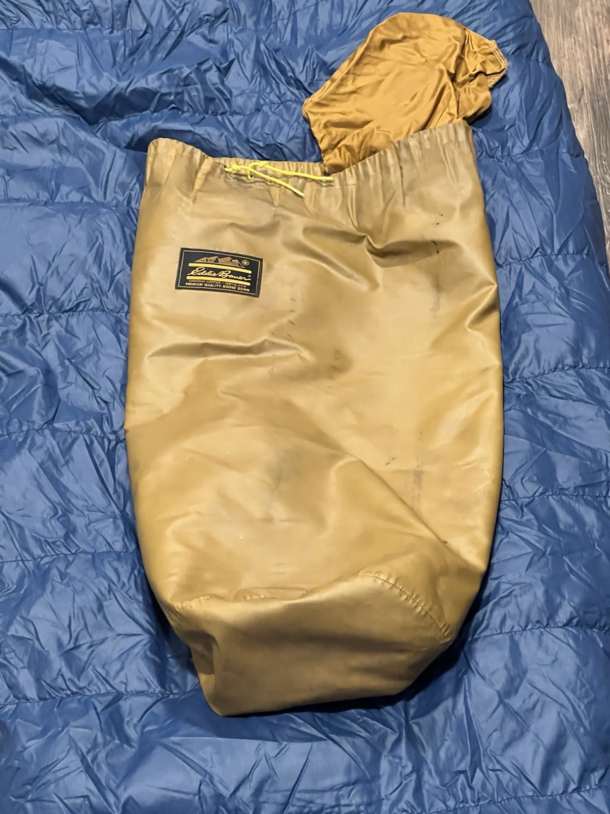 VTG Eddie Bauer Goose Down Expedition Sleeping Bag 32x90in w/ Original Sack Long