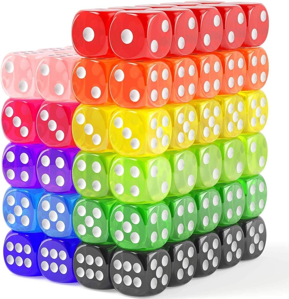 Versatile 110-Piece Colored Dice Set - Perfect for Classroom & Craft Projects