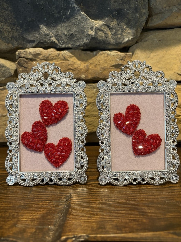 Valentines Day Silver Victorian Frame Heart Gift Decor