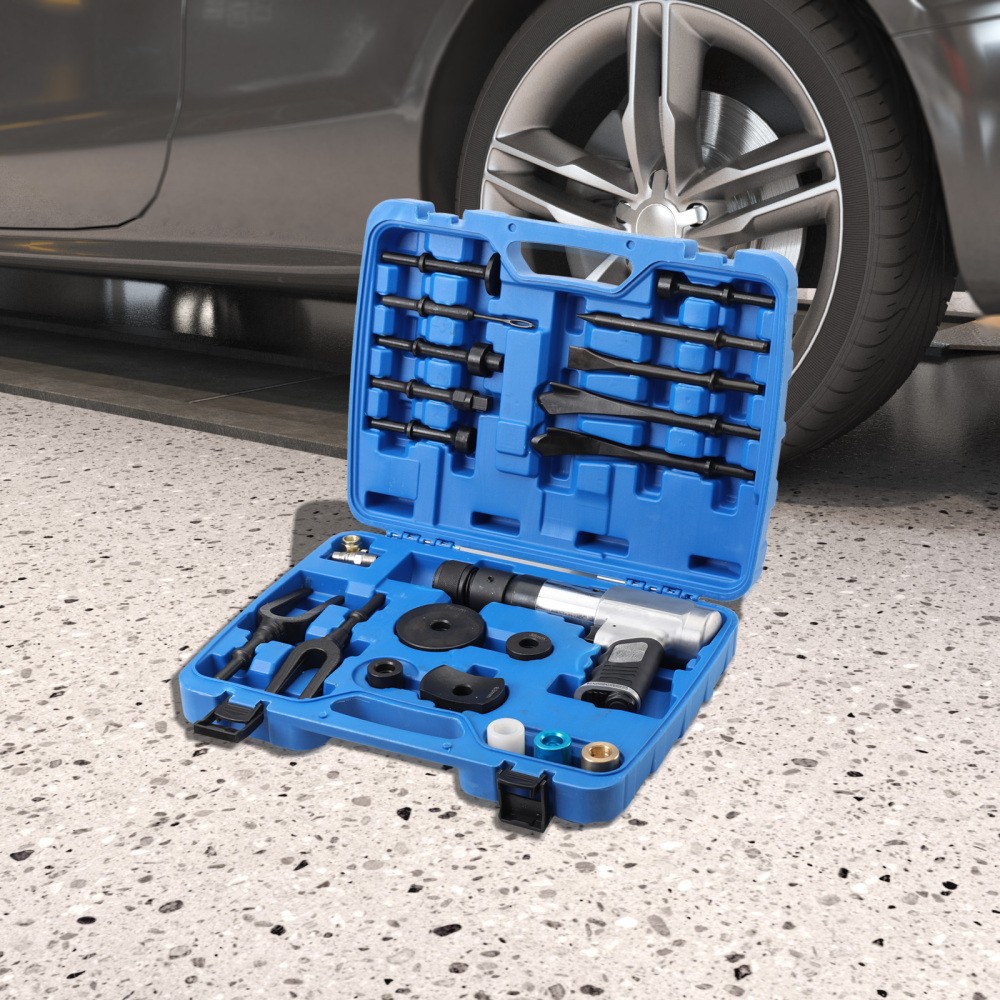 Multi-function Pneumatic Hammer Kit with Quick Change Retainer Carrying Case USA