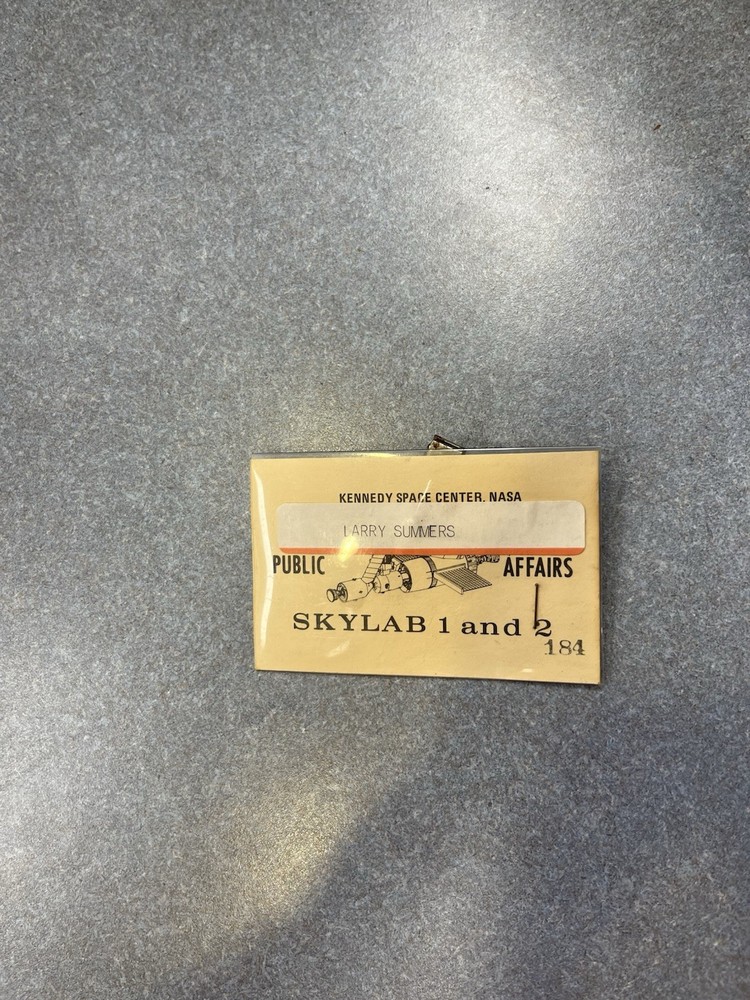 NASA Skylab Launch Viewing Stand Pass Badge Original KSC
