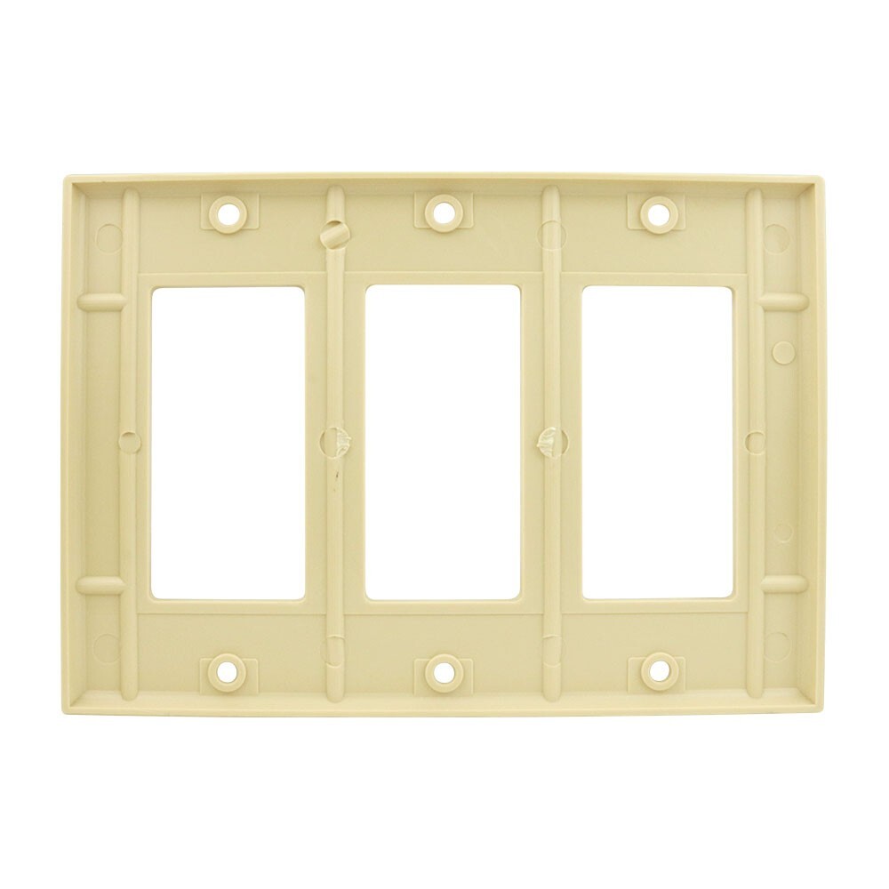 Construct Pro Decorative Triple Gang Wall Plate (Ivory)