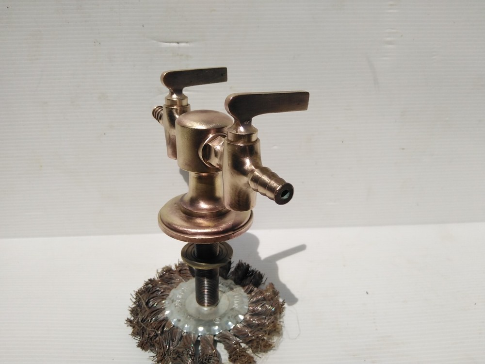 Laboratory Brass Gas Tap (Vintage / Steampunk) 180º Angle