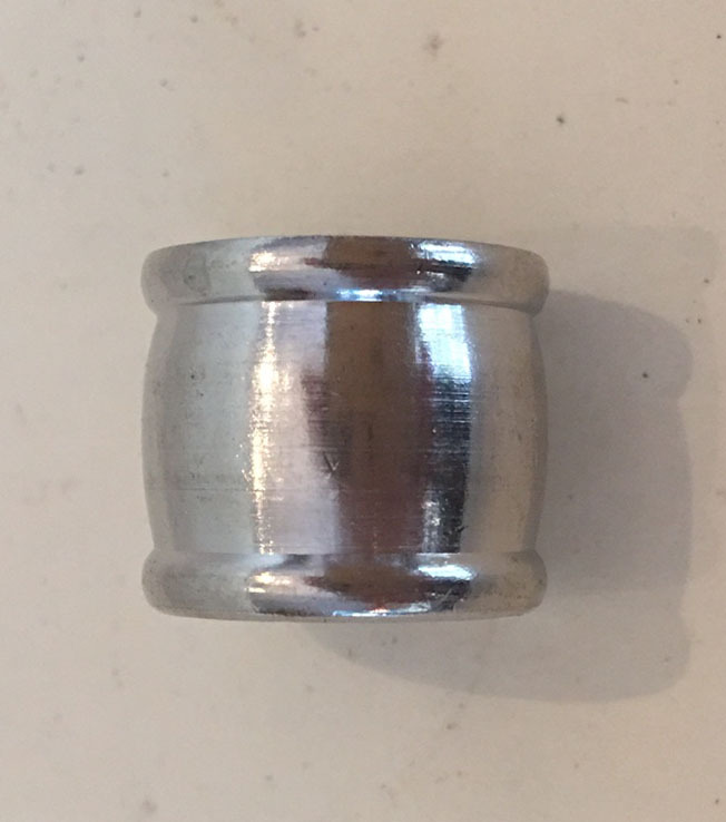 NEW- NICKEL PLATED solid brass coupling thread 1/2" x 3/8" (1/8IPS x 1/4IPS)