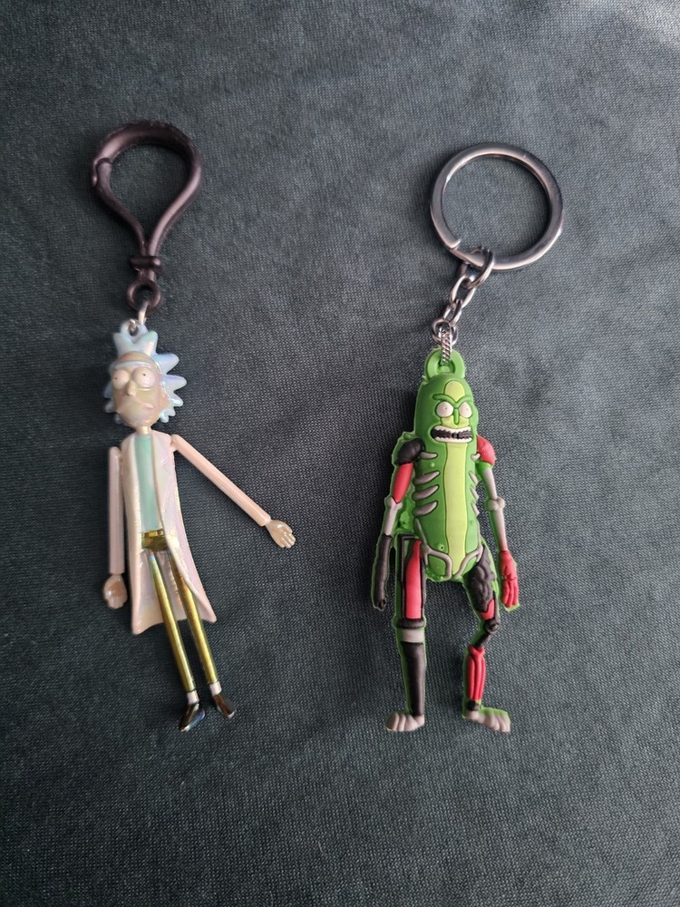 Rick and Morty Double Sided RUBBER Pickel Rick Chibi Rick Keychains