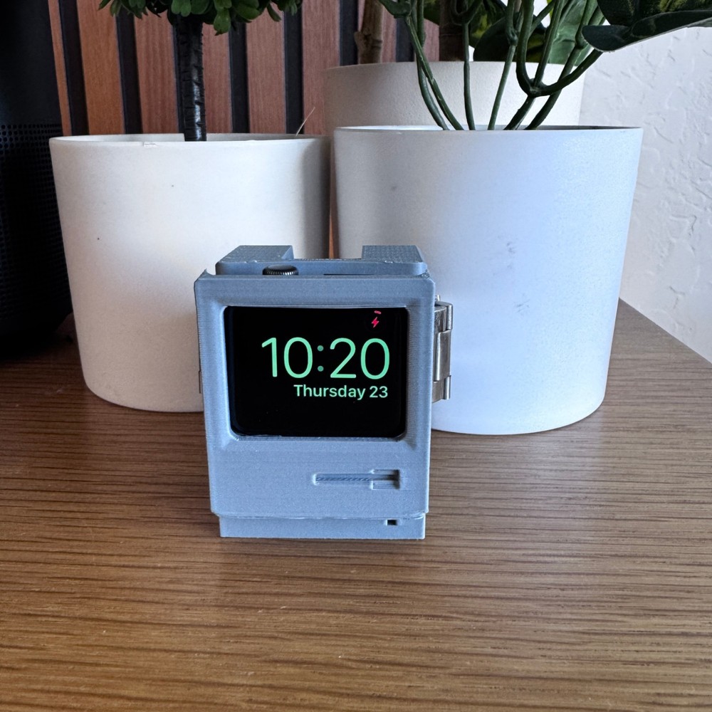 Retro Macintosh Apple Watch Stand Dock Matte Gray