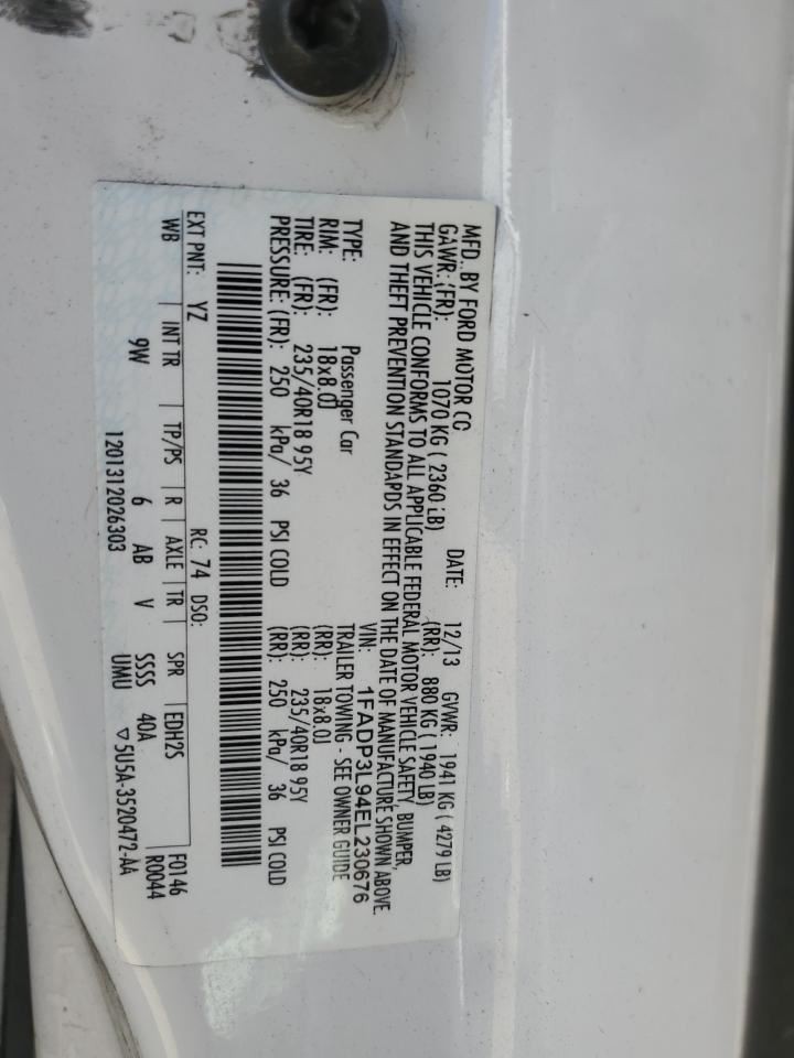 LEFT REAR DOOR WINDOW REGULATOR OEM 2015 FORD FOCUS