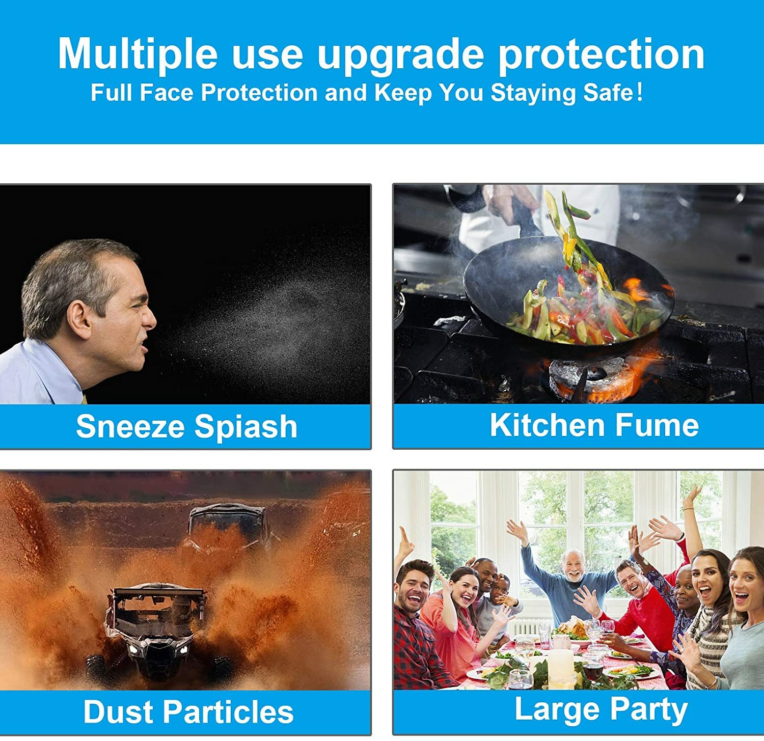 15 Glasses Plus 8 Frames Face Shield Guard Mask Safety Protection Reusable