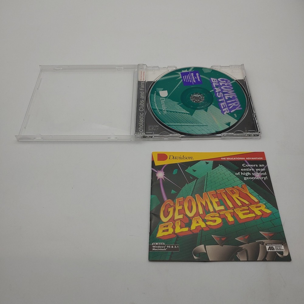 Davidson Geometry Blaster The Math Educational Advantage PC CD Rom Computer Game