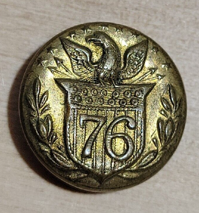 1776-1876 Antique Button, Eagle on Shield, 100th US Independence Anniversary