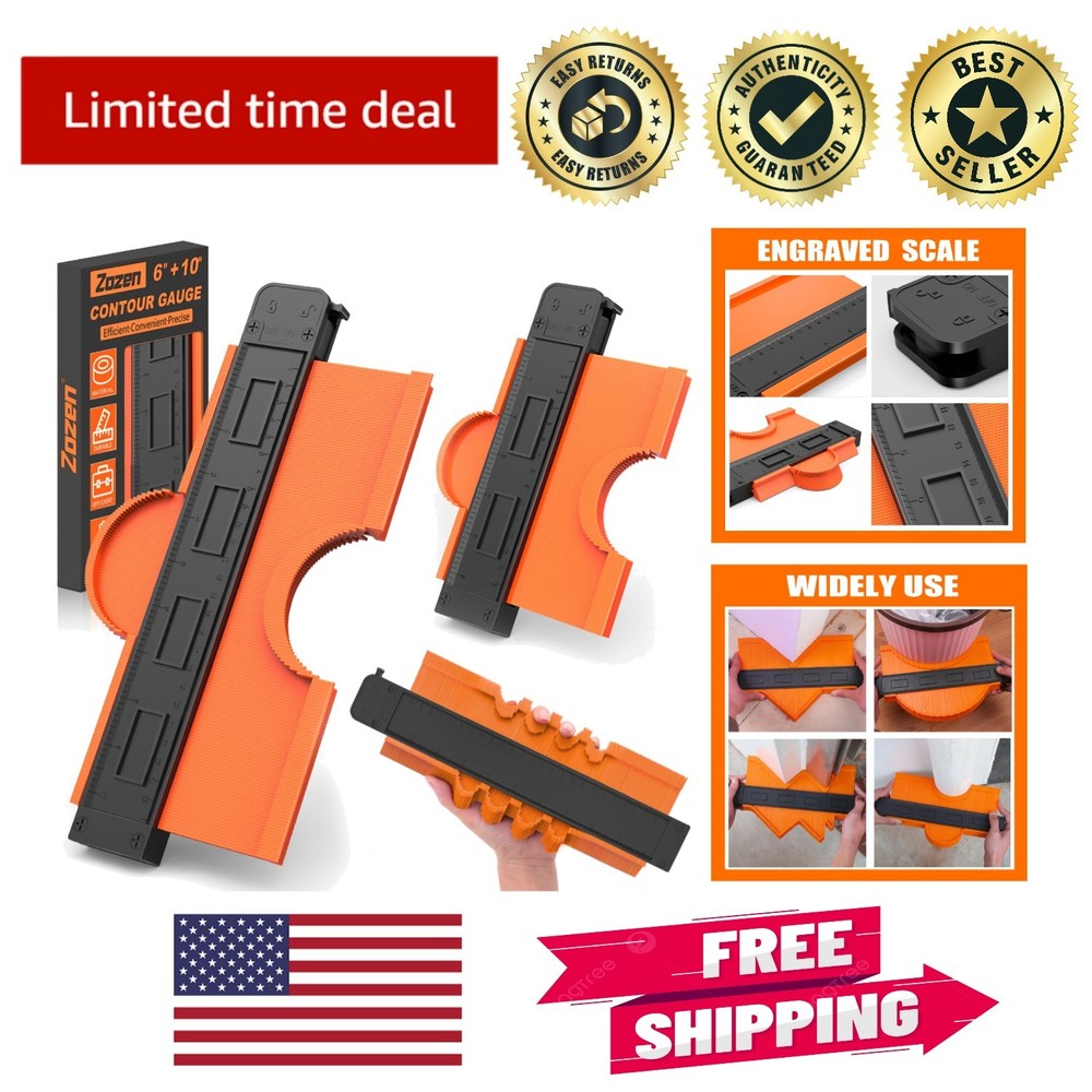 Engraved 2-Pack Contour Gauge - Accurate Shape Duplicator for Irregular Objects