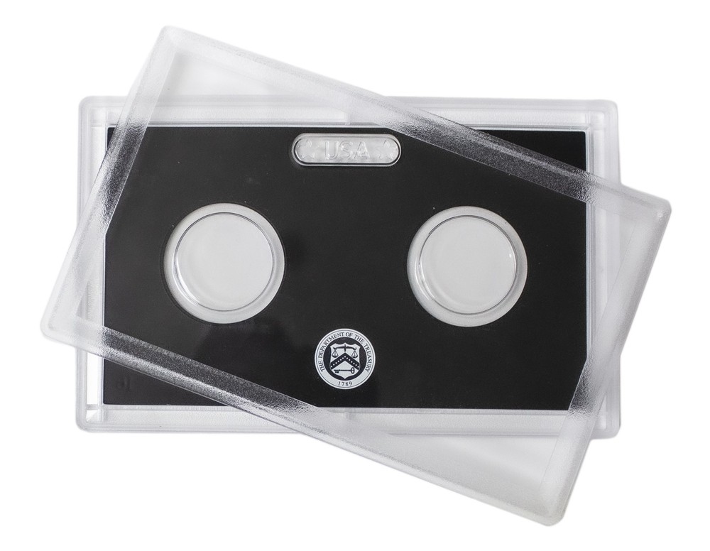 Empty Plastic Lens with Black Molded Insert Holds 2 Quarters