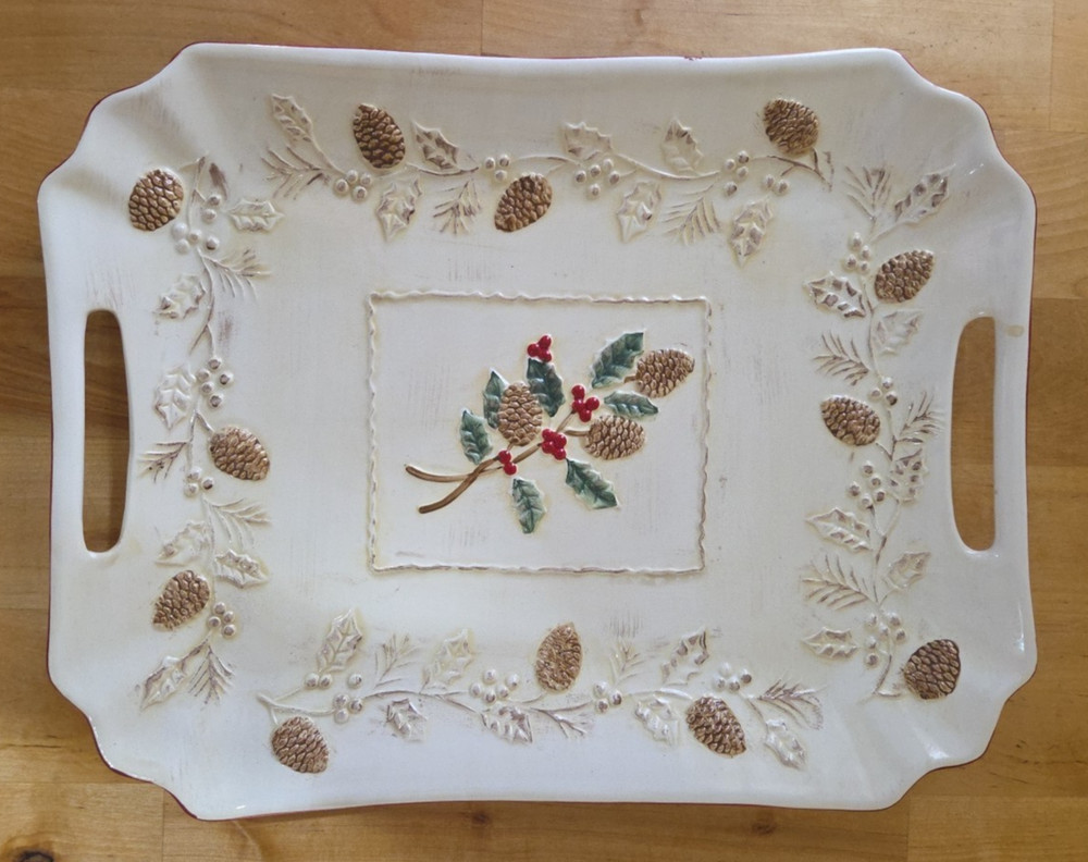 Pinecone Large Handled Tray by CKAO