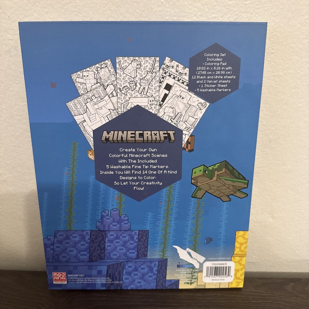 MINECRAFT COLORING SET. NEW