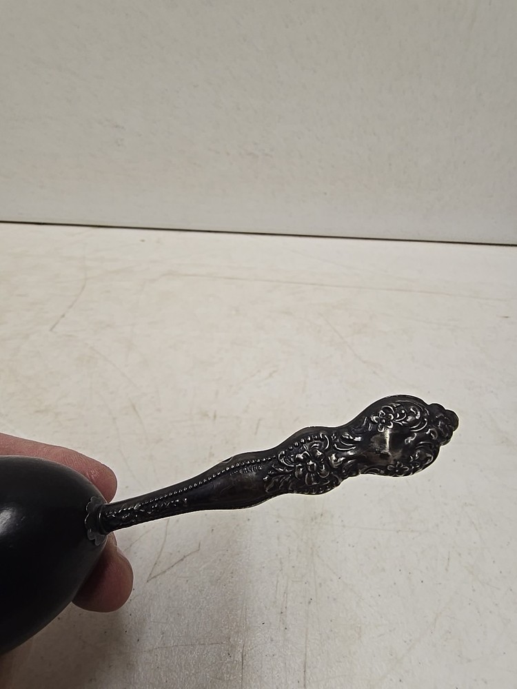 Antique Victorian Sterling Silver Handle Sewing Sock Darning Egg