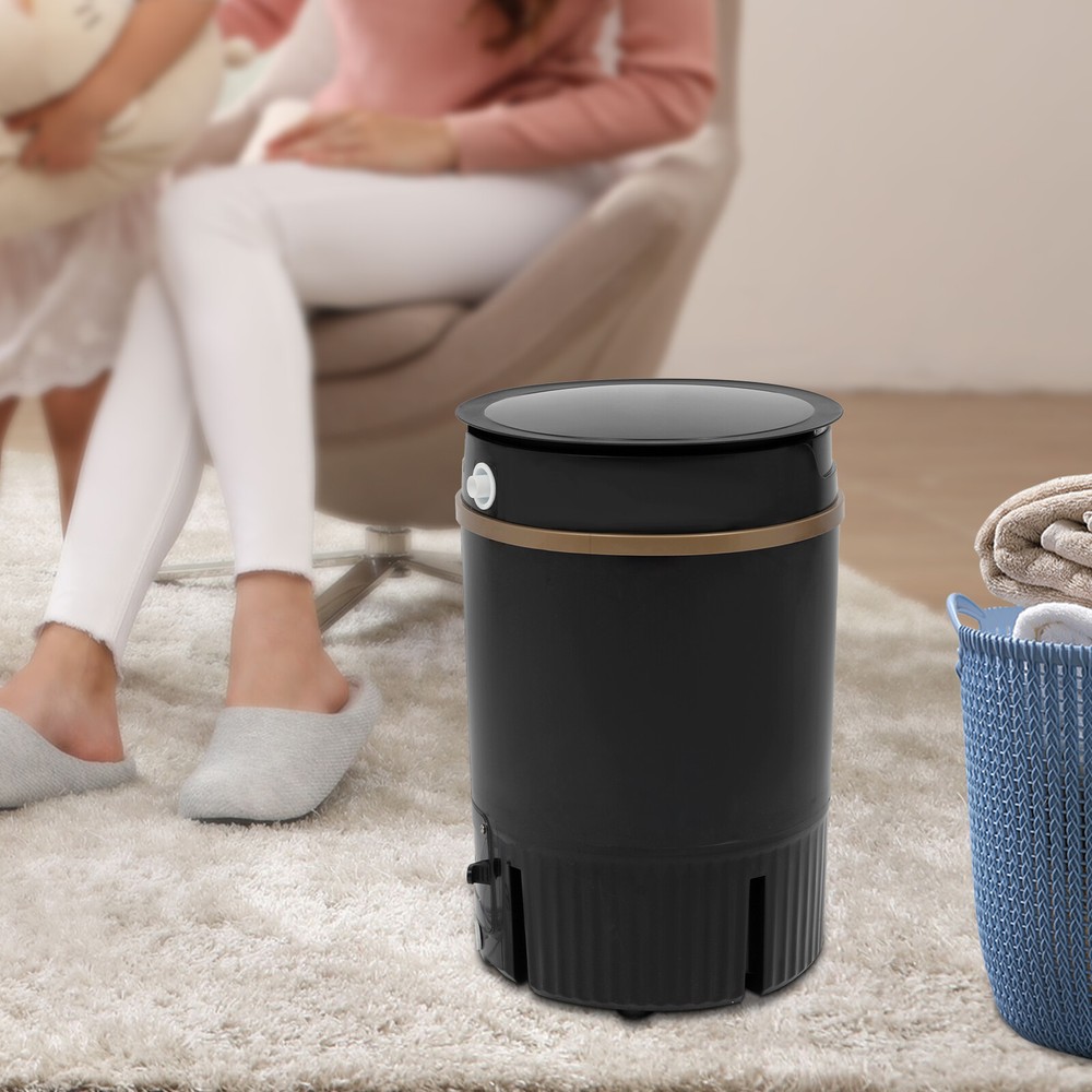 Mini Washing Machine Washer with Drainage Basket Multi-Functional Black Portable