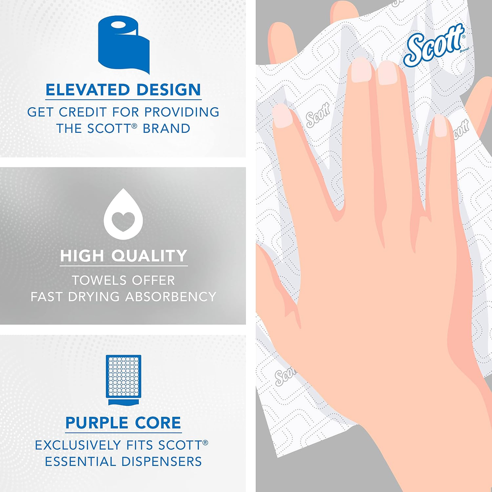 Scott® Essential High-Capacity Hard Roll Towels (02001), with Elevated Design an