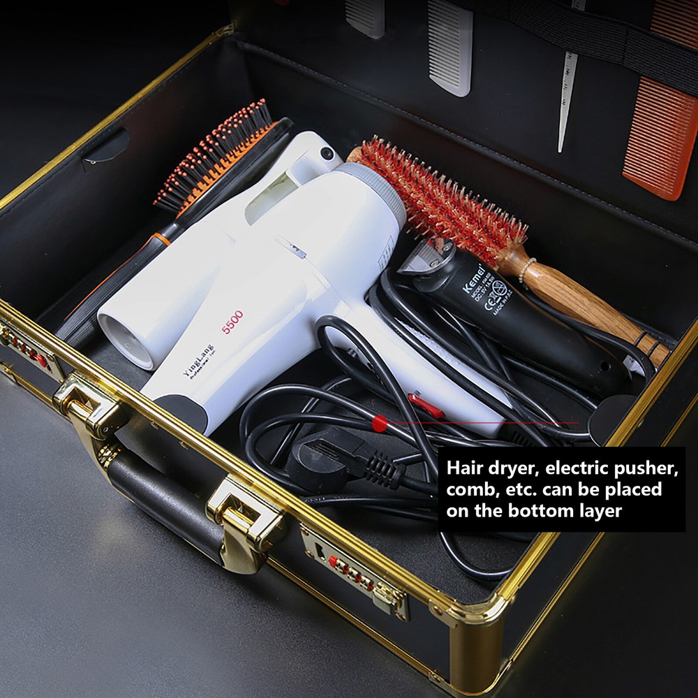 Barber Carrying Case Suitcase Storage Box Clipper Trimmer Organize Password Lock
