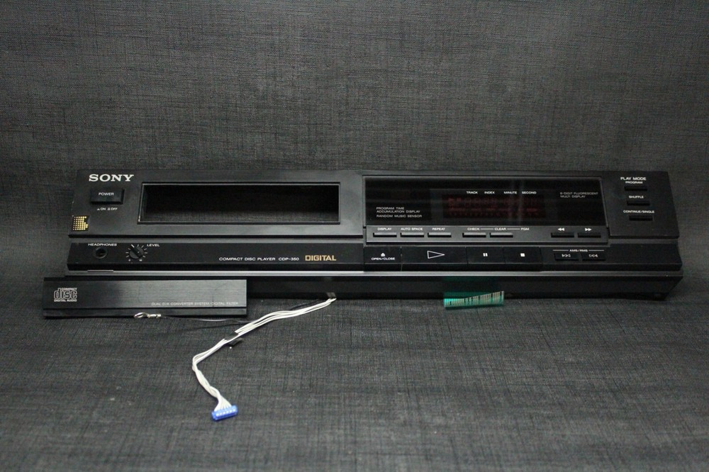 Authentic Sony CDP-350 CD player Front Panel Face plate screen w/ electronics